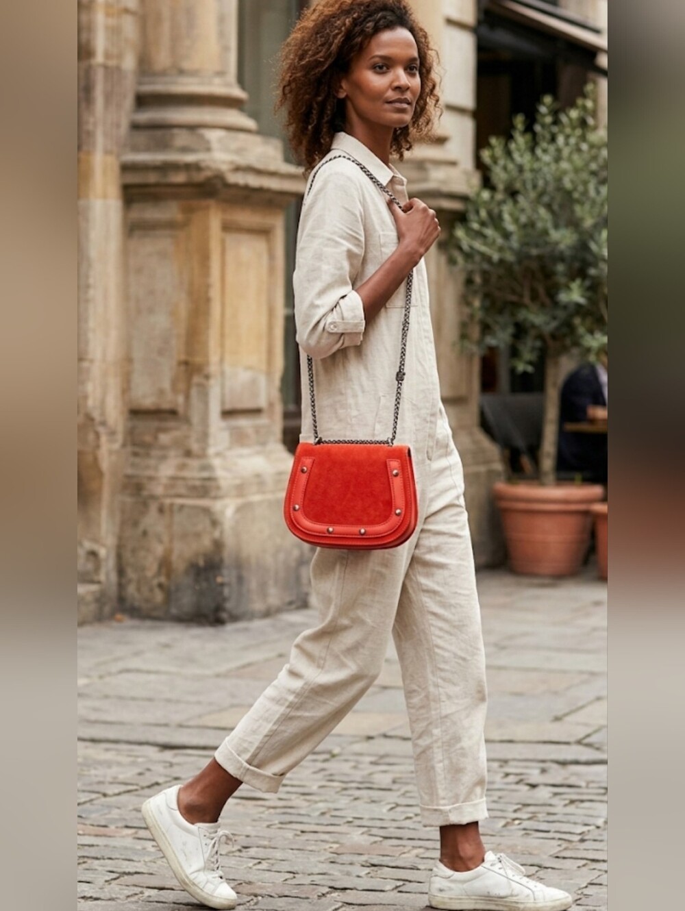 Like New  Leather Crossbody Burnt Orange Red Suede Bag